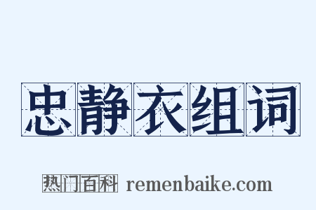 忠静衣组词是什么意思的图片